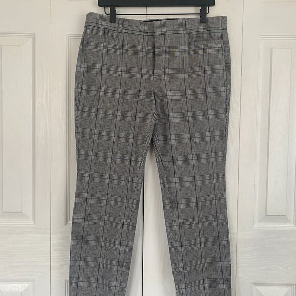 NWOT  Banana Republic Sloan Skinny-Fit Plaid Gray Pant - Picture 1 of 7